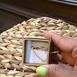 Elegant Gold and Brown Gemstone Ring